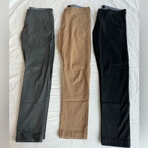 3 Pairs of J. Crew Pants Khakis Chinos Slim Fit Stretch AR885 (30 x 30)